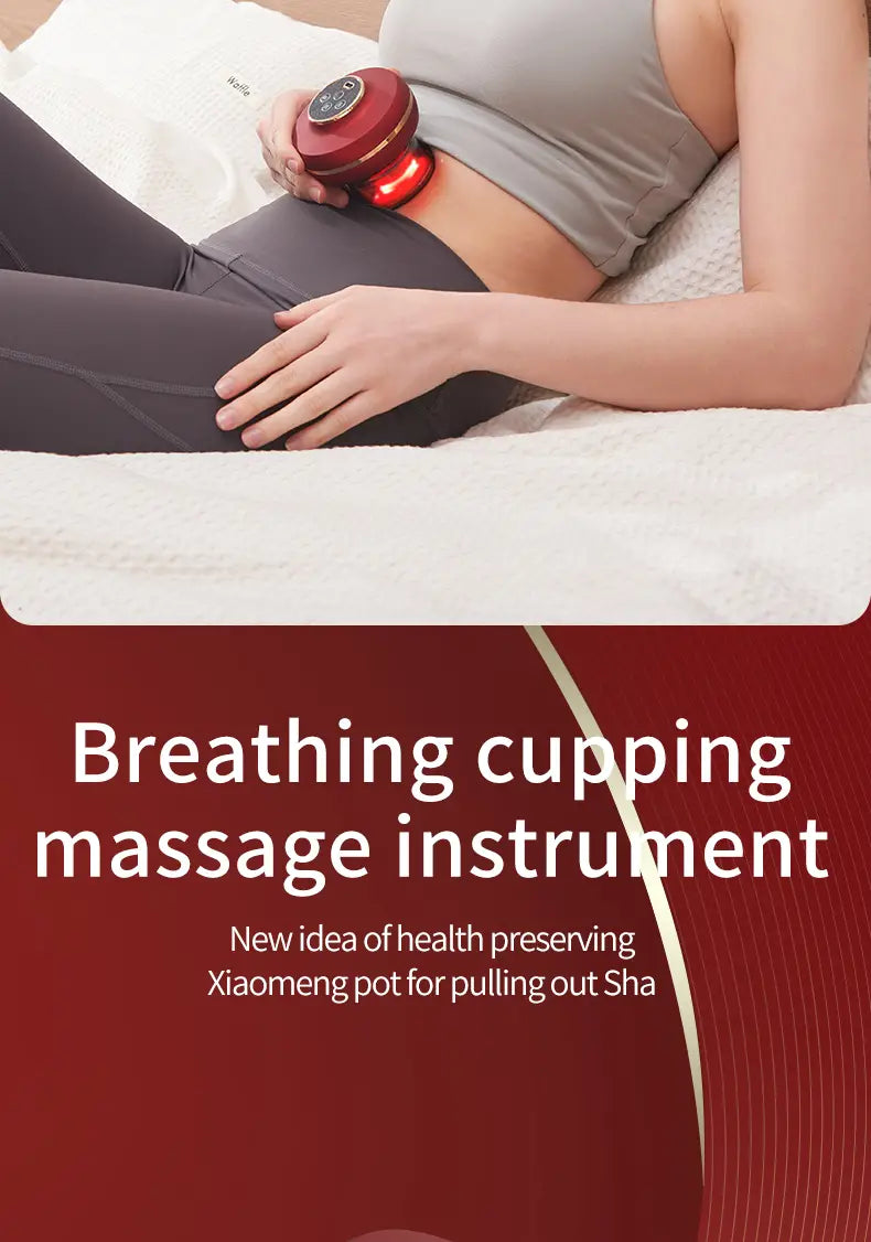 Portable Electric Cupping Massager with Red Light 2 Cups