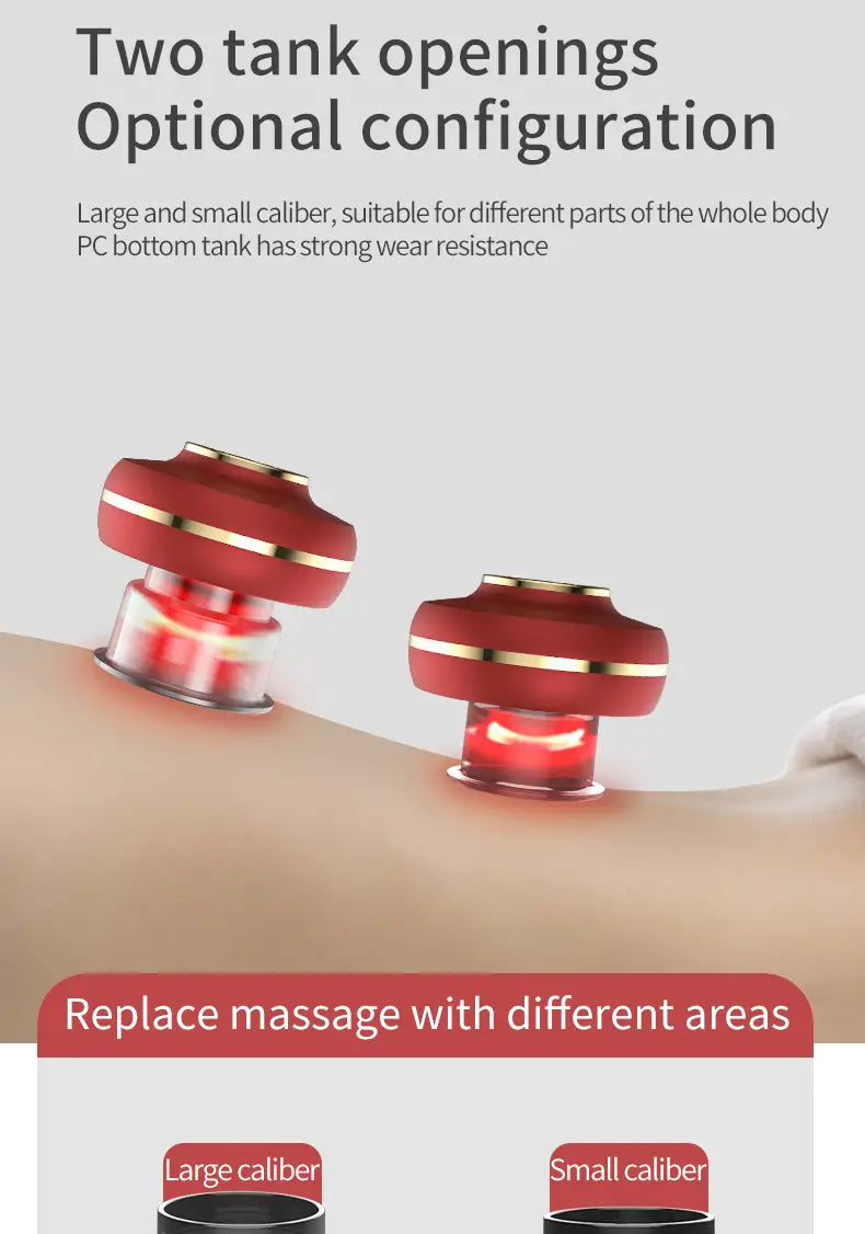 Portable Electric Cupping Massager with Red Light 2 Cups