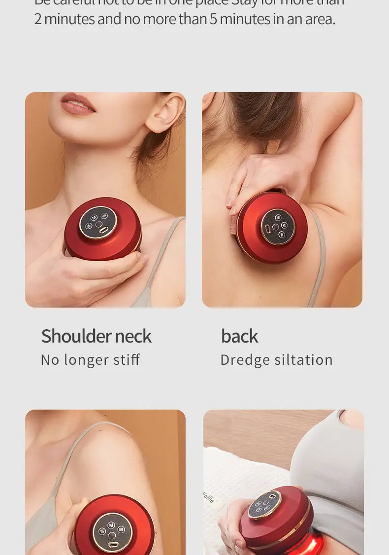 Portable Electric Cupping Massager with Red Light 2 Cups