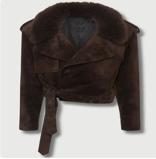 Fur Suede Cropped Jacket Fur Suede